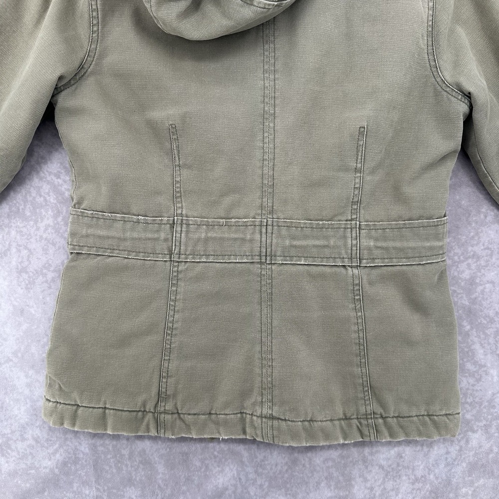 Vintage Abercrombie & Fitch Women's Green Olive Hooded Jacket Size L - Picture 10 of 11